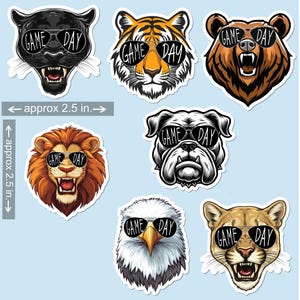 Water Resistant Mascot Game Day Sticker | Panthers | Tigers | Bulldogs | Lions | Eagles | Bears | Water Bottle | Laptop | Notebook Sticker image 1
