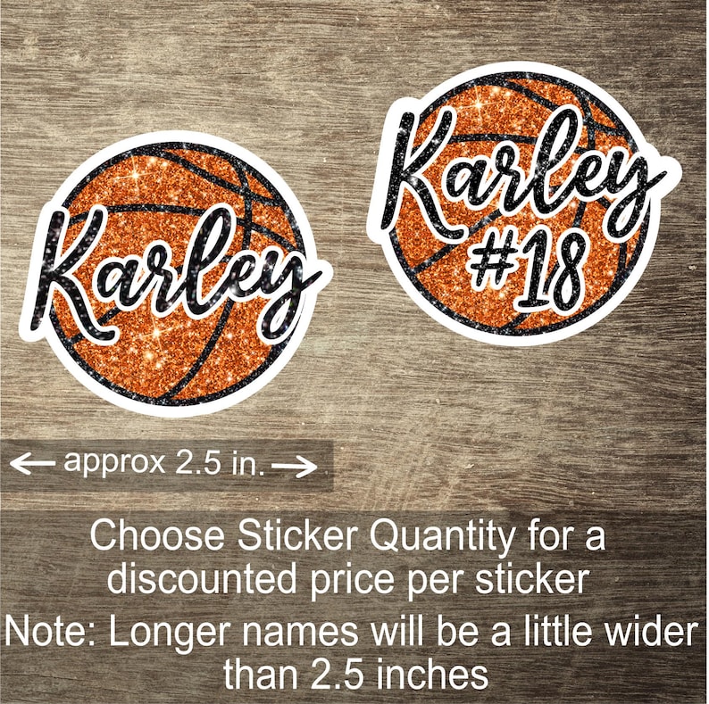 Basketball Name Sticker | Water Resistant Vinyl Sticker | Water Bottle ...