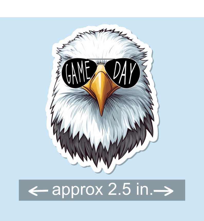 Water Resistant Mascot Game Day Sticker | Panthers | Tigers | Bulldogs | Lions | Eagles | Bears | Water Bottle | Laptop | Notebook Sticker Eagle