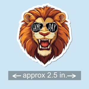 Water Resistant Mascot Game Day Sticker | Panthers | Tigers | Bulldogs | Lions | Eagles | Bears | Water Bottle | Laptop | Notebook Sticker Lion