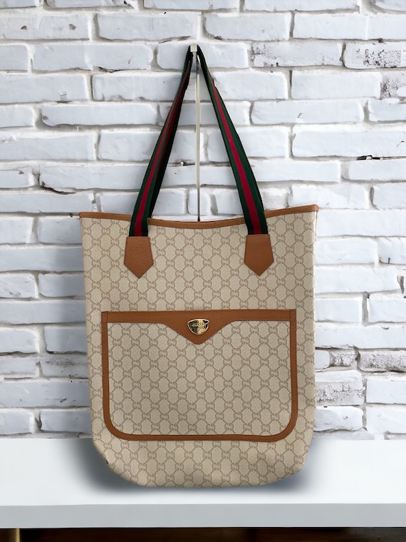 Vintage Gucci Plus Tote Bag Sherry Line GG Supreme