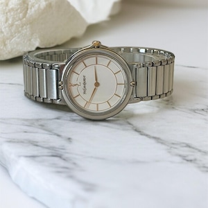 Yves Saint Laurent Vintage Quartz Watch – Unisex Silver Stainless Steel Bracelet, Classic Designer Gift