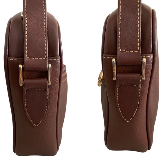 Vintage Gucci Brown Leather Crossbody Shoulder Bag - image 9