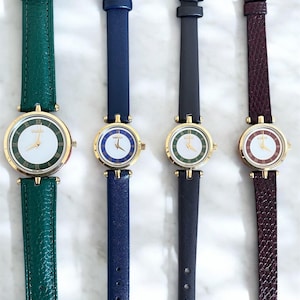 Gucci Vintage Watch - Sherry Line, Available in Green, Navy Blue, or Burgundy Red