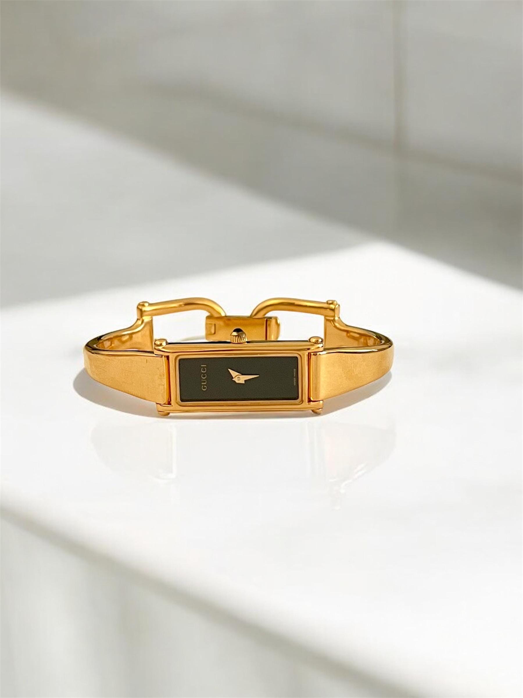 Gucci 1500L Watch Ladies Black Rectangle Quartz 12mm Swiss Made | eBay