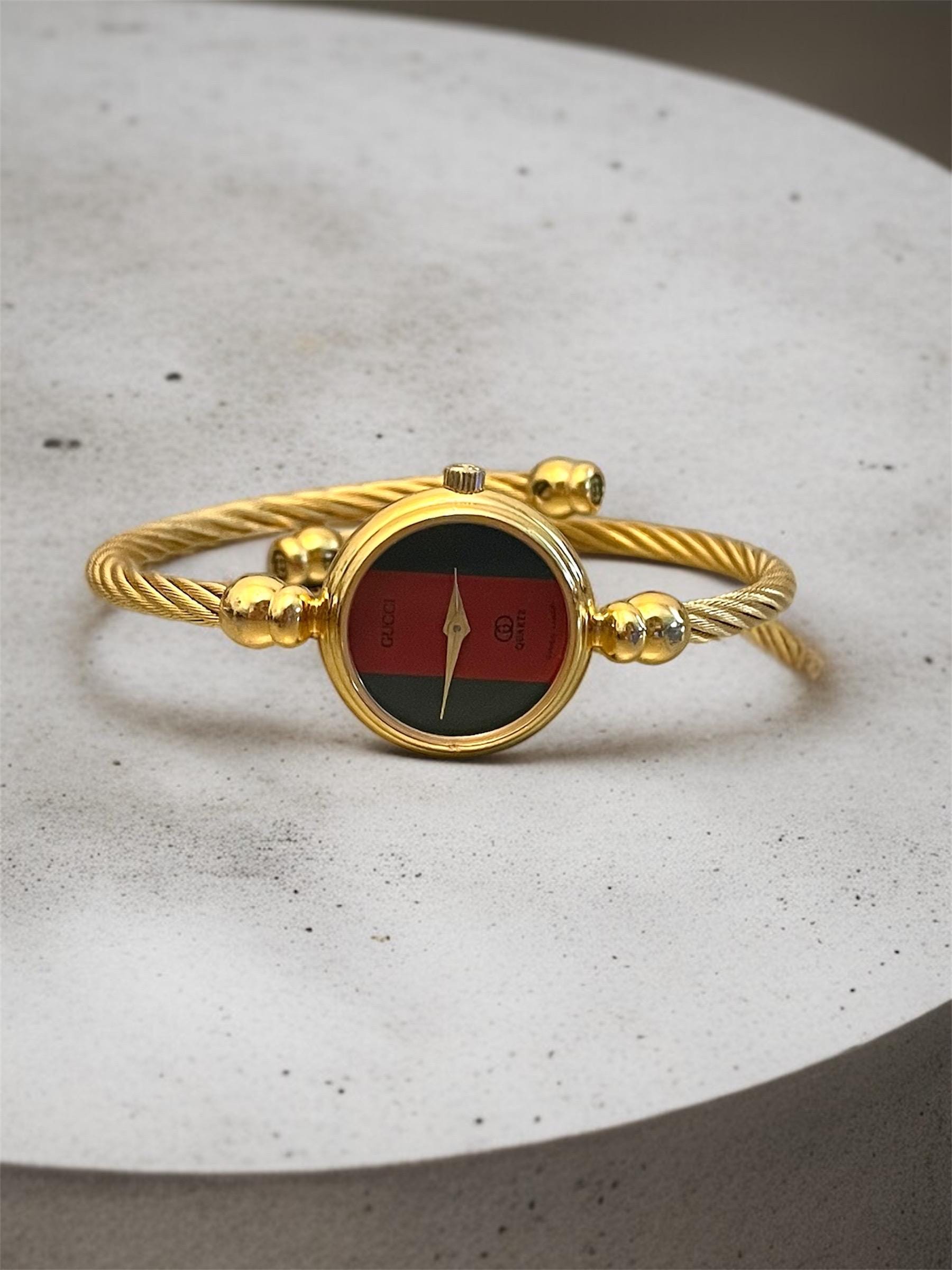 Green and Red Gucci Face Watch - Etsy