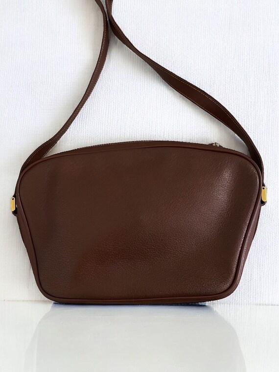 Vintage Gucci Brown Leather Crossbody Shoulder Bag - image 4