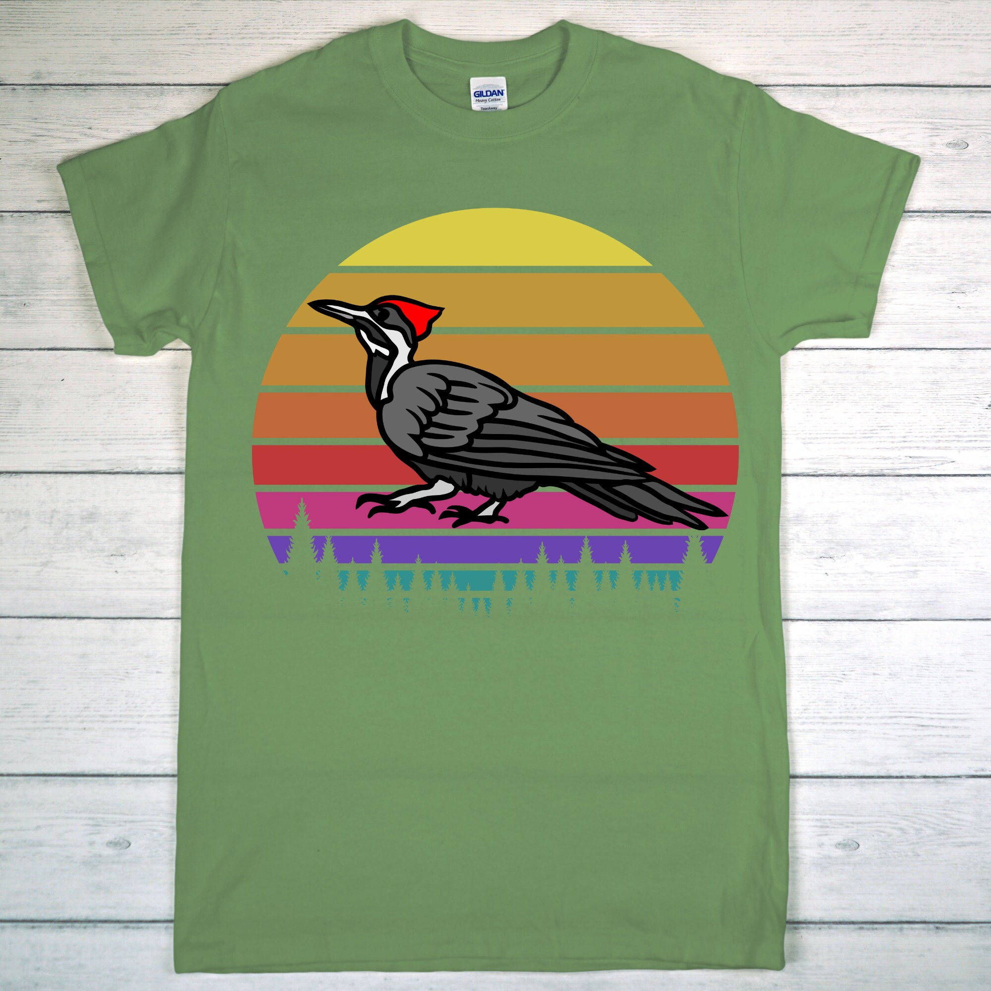 Woodpecker button shirt