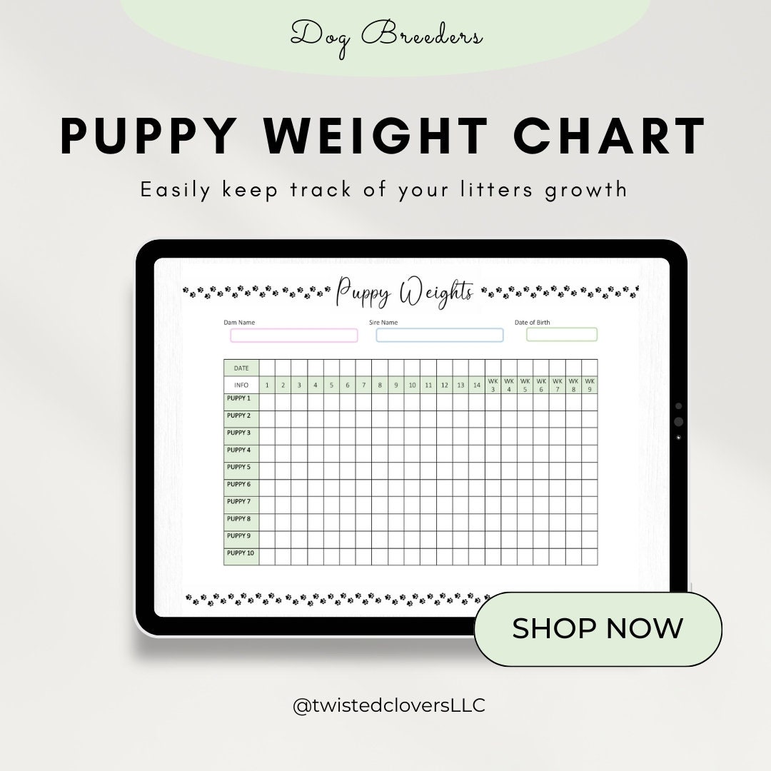 puppy-weight-chart-for-newborn-puppies-whelping-dog for Free Printable Puppy Whelping Charts Puppy Weight Chart for Newborn Puppies Whelping Dog for Free Printable Puppy Whelping Charts