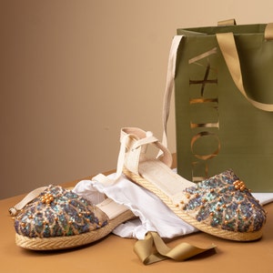 Witte Espadrilles Platte espadrille Platte schoenen vastbinden Damesflats met veters Colombiaanse damesschoen Schoenen met touwzool Handgemaakte espadrille afbeelding 9