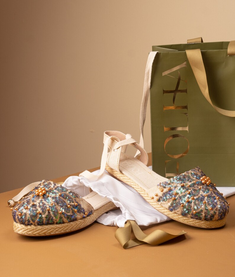 Witte Espadrilles Platte espadrille Platte schoenen vastbinden Damesflats met veters Colombiaanse damesschoen Schoenen met touwzool Handgemaakte espadrille afbeelding 9