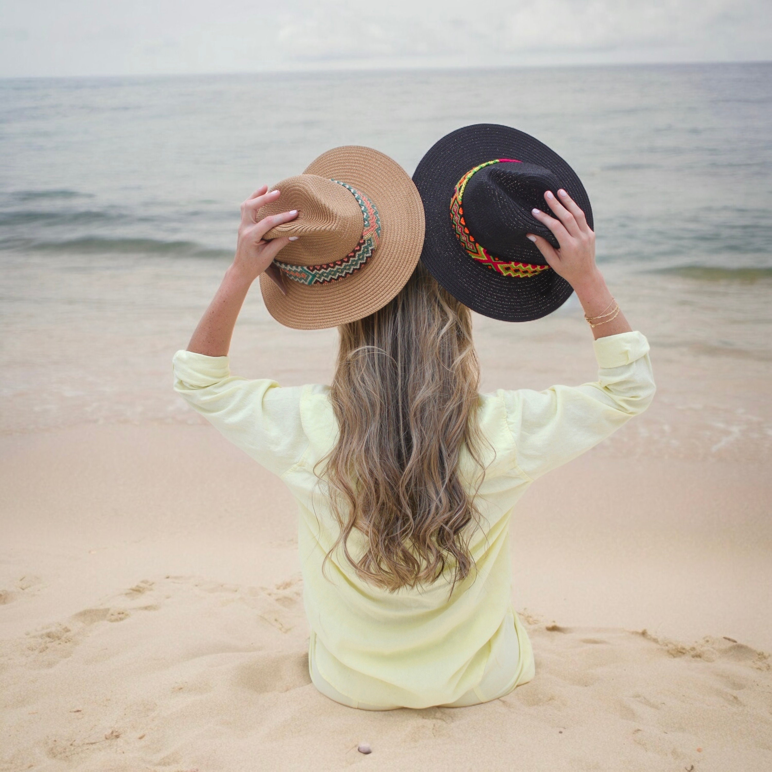 Chapeau De Paille Tressé Artisanal Huléti - Naturel Ou Coloré - Taille Unique Femme - Neuf Avec étiquettes