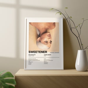 Ariana Grande Sweetener Album Cover Poster Ariana Grande Gifts For Music Lovers Girls College Dorm Gifts Wall Art Sweetner Digital Download