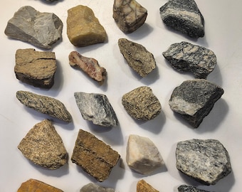 Moms Rocks, Crystals, & Mineral Box * 24 Sedimentary, Igneous, Metamorphic Specimens and Gemstones for Display, Education, Home, and Hobby