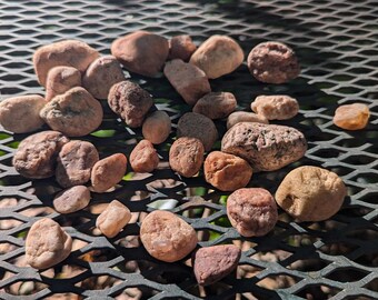 Mixed Peach, Cream, & Pink River Rocks * 1 Lb. Set of Small, Decorative Stones or Natural Gems for Study, Display, Crafts, Home, and Hobby