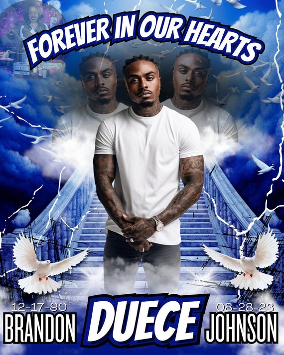 Canva Editable Blue Memorial Tshirt Design