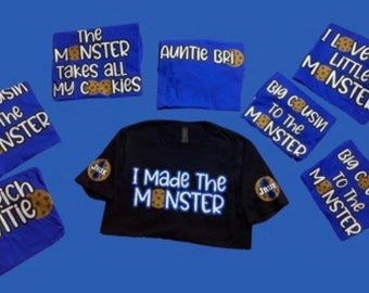 Cookie Monster Themed Shirt Template Canva