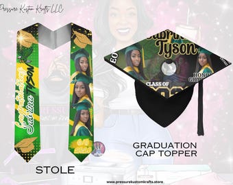 Graduation Cap Topper and Stole Combo