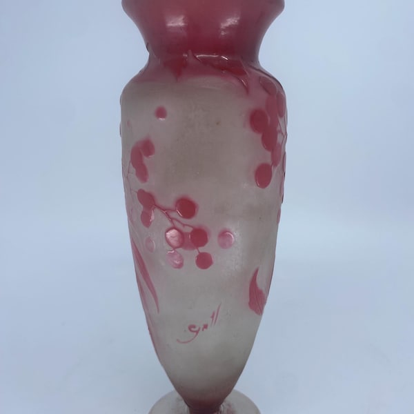 A Galle Cameo Glass Vase ( restored)