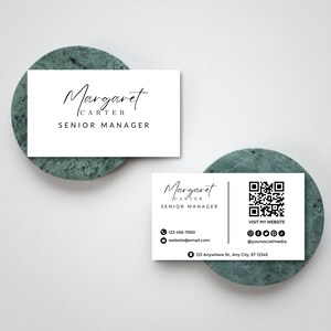 Modern QR Code Business Card Template: Editable Canva Design (Digital Download) image 2