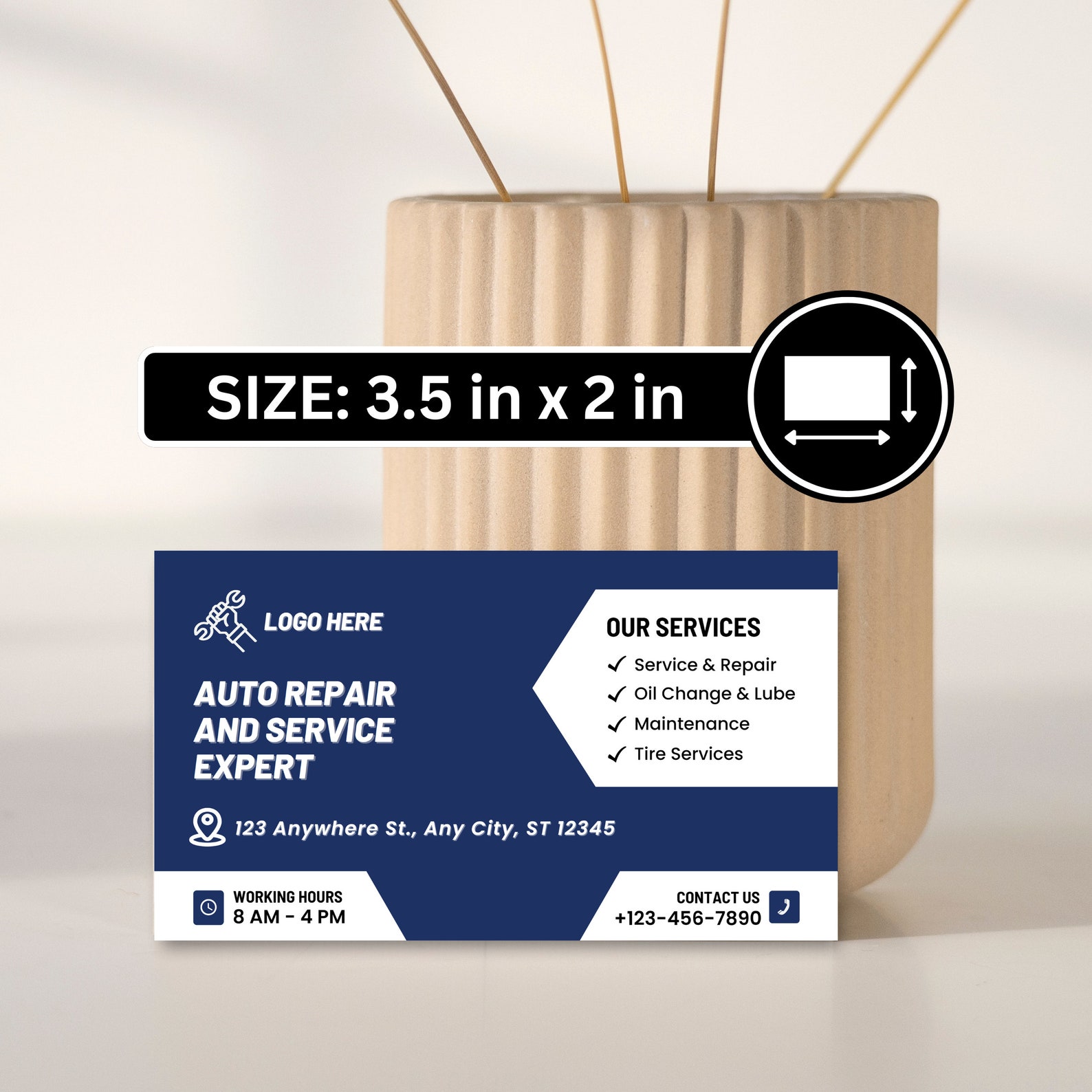 Auto Repair Business Card Template Modern Editable Design (canva) Etsy