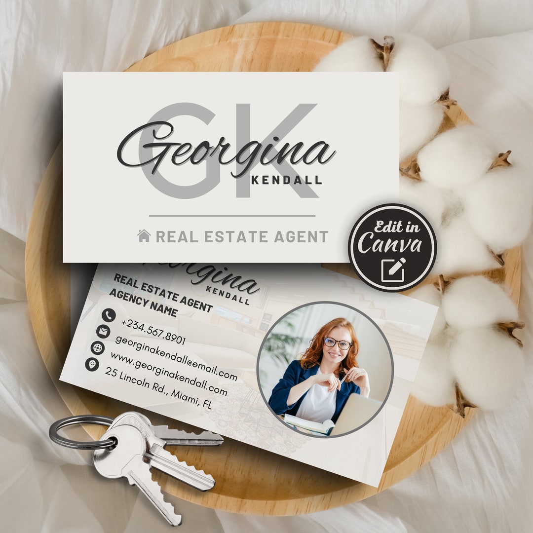 Modern Real Estate Business Card Template | Printable Realtor Marketing ...