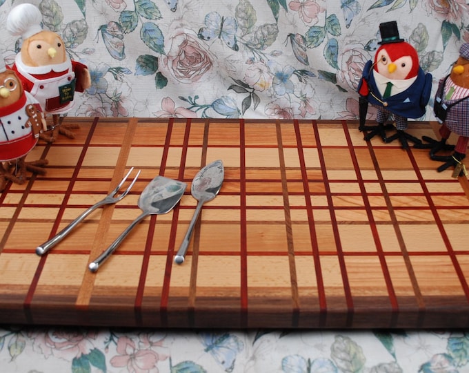 Extra Large Plaid Edge Grain Cutting Board