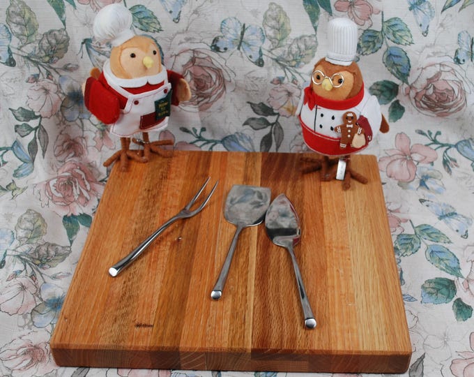 Oak Cutting Board (12 3/8"x12"x1 38")Made from Recycled Church Pew