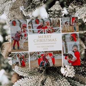ANALISA | Multiple Photo Collage Holiday Card, Minimalist Modern Family Christmas Card, Instant Download, Editable Printable Template, H020