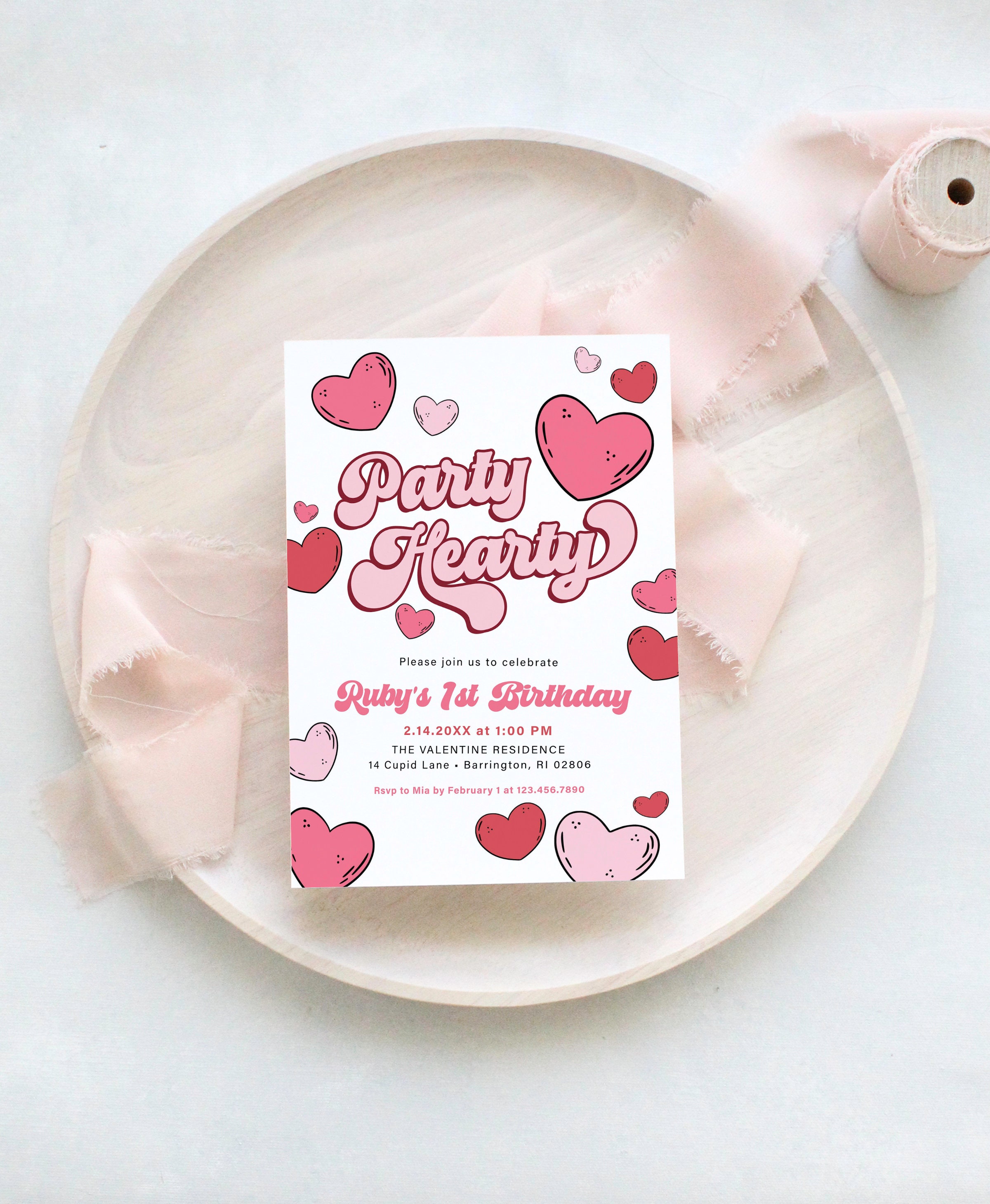 Ruby Ball Invite RUBY | Party Hearty Little Sweetheart Valentine's Day February Birthday ...
