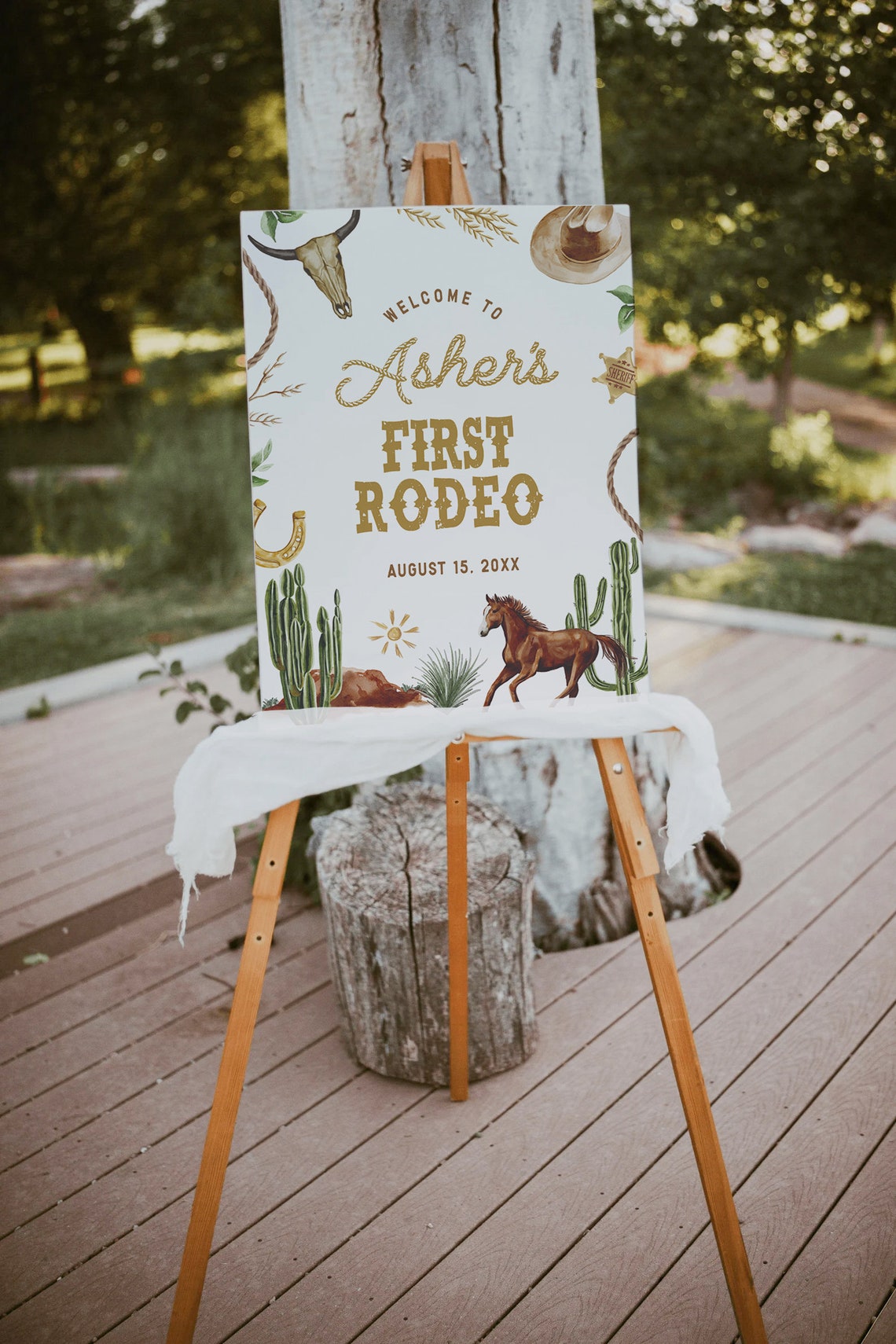 ASHER | Western Rodeo Desert Welcome Sign Cactus Wild West Cowboy Horse ...