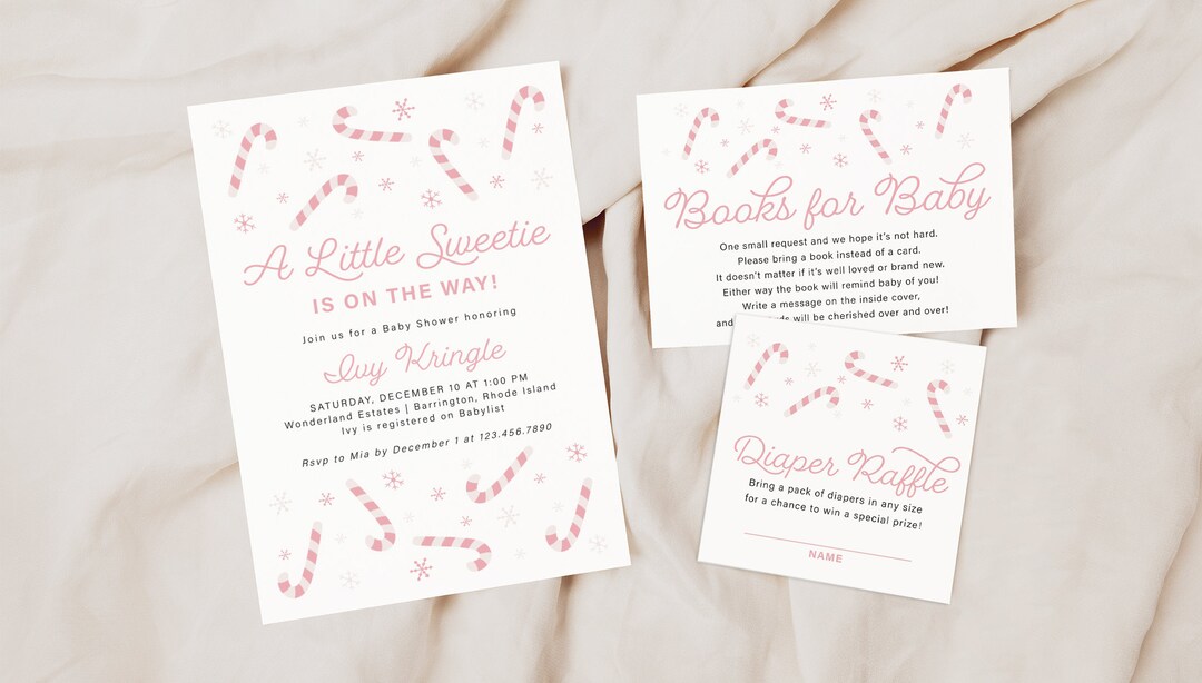 IVY A Little Sweetie Pastel Pink Candy Canes Winter Etsy
