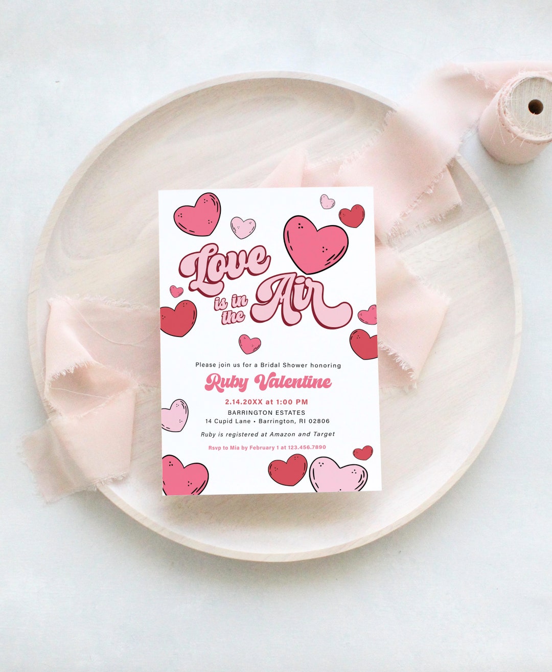 February Invite RUBY | Showered With Love in the Air Valentine's Day February Hearts ...