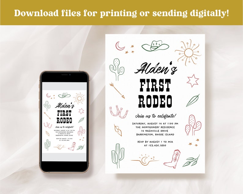 ALDEN Western Rodeo Desert Cactus Neutral ONE 1st 2nd Birthday Party ALDEN Western Rodeo Desert Cactus Neutral ONE 1st 2nd Birthday Party