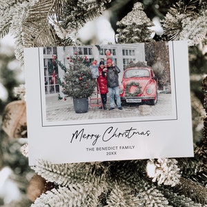 TESSA | Multiple Photo Collage Holiday Card, Minimalist Modern Family Christmas Card, Instant Download, Editable Printable Template, H021