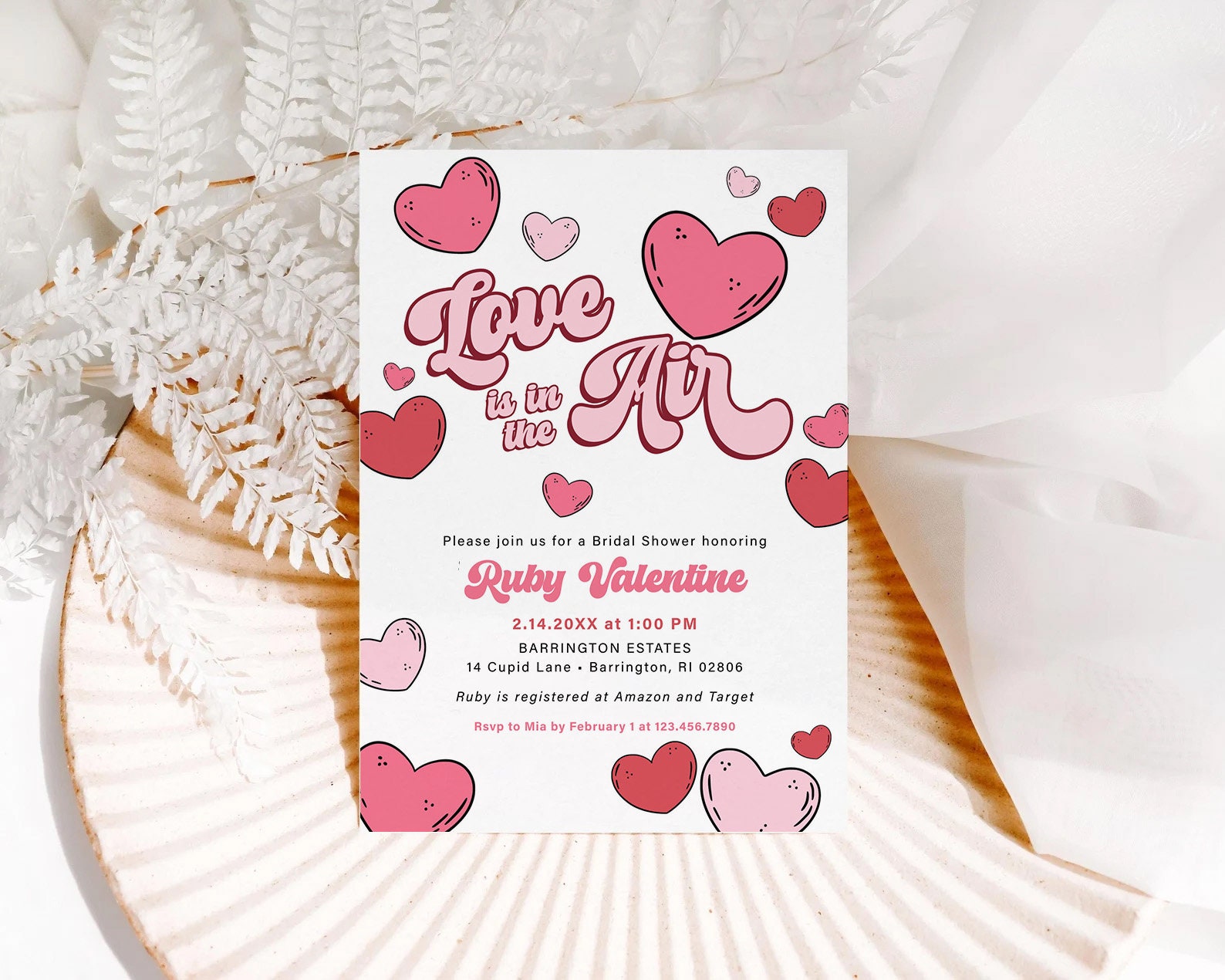February Invite RUBY | Showered With Love in the Air Valentine's Day February Hearts ...