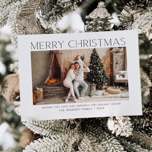 STELLA | Multiple Photo Collage Holiday Card, Minimalist Modern Family Christmas Card, Instant Download Editable Printable Template, H027