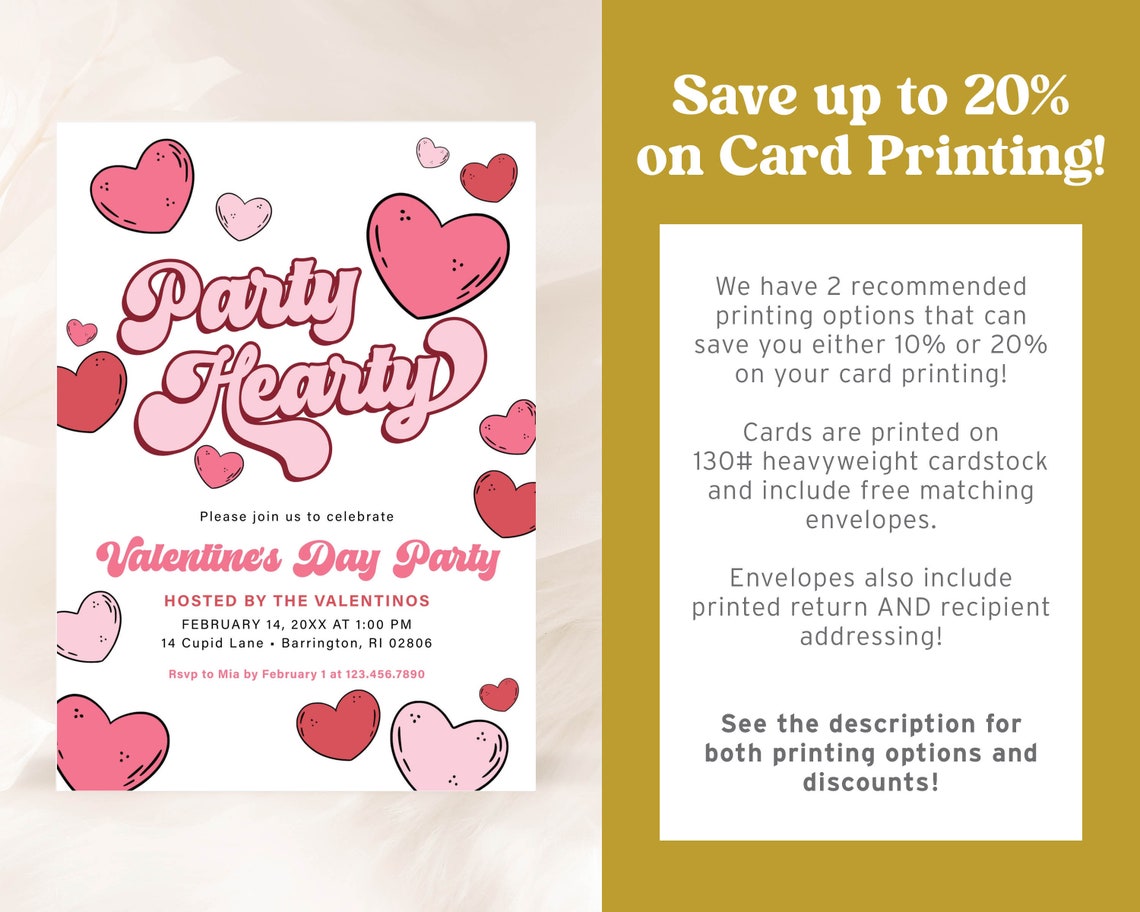 February Invite RUBY | Party Hearty Valentine's Day February Brunch Galentine's Party ...