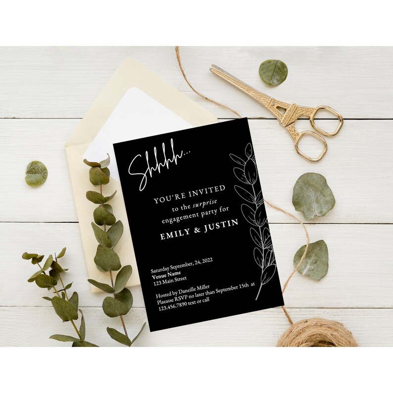 Surprise Engagement Party Invitation Editable Template Printable 5x7