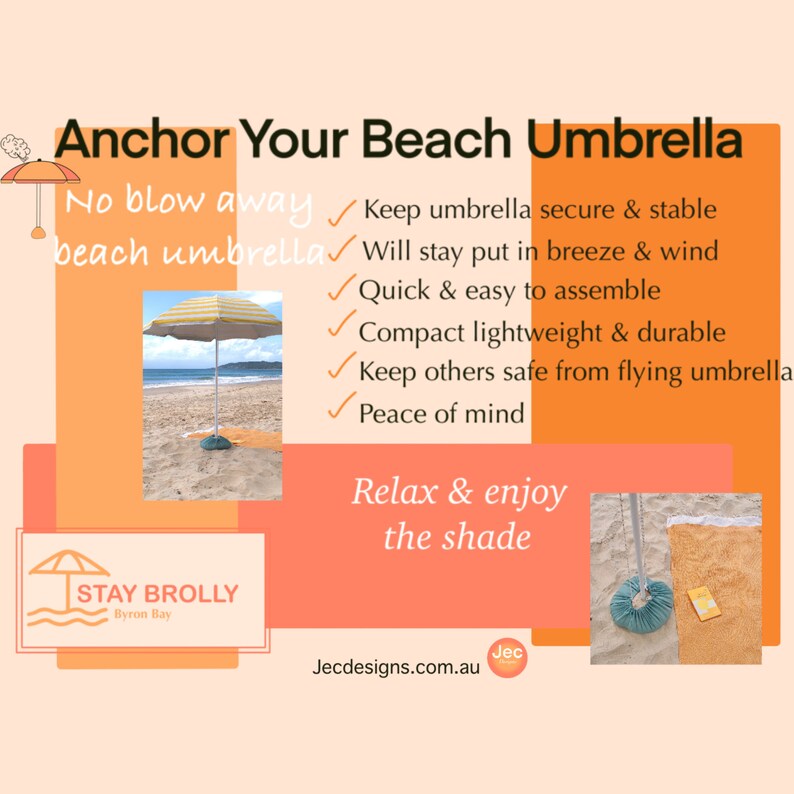 Beach Umbrella Anchor, Sandbag, Beach Umbrella Stabilisers, Beach
