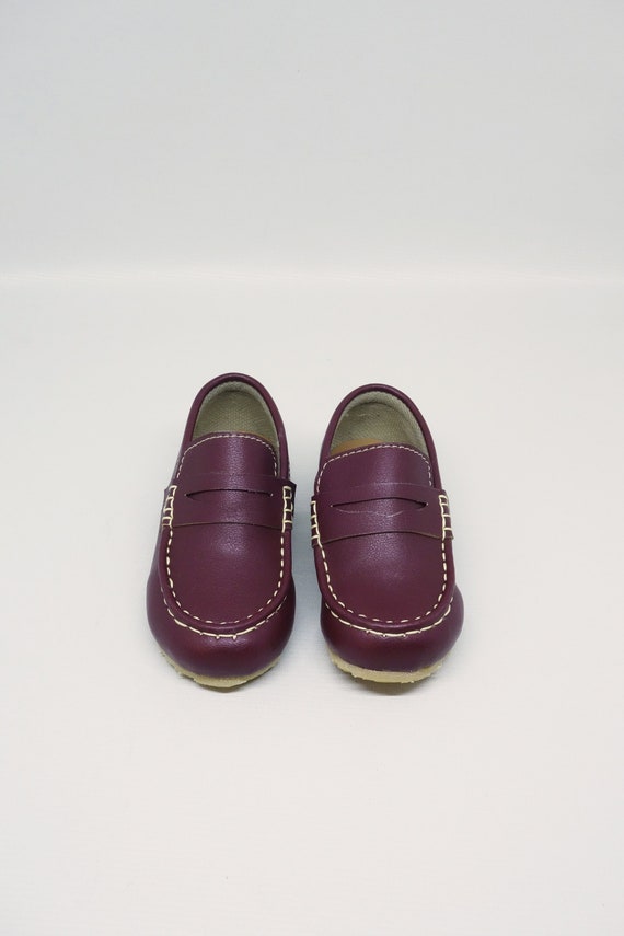 Raymond Maroon || Toddler Shoes Leather Toddler Loafers Kids Birthday Gift Boys Loafers Leather Maroon Kids Loafers Formal Boys Loafers