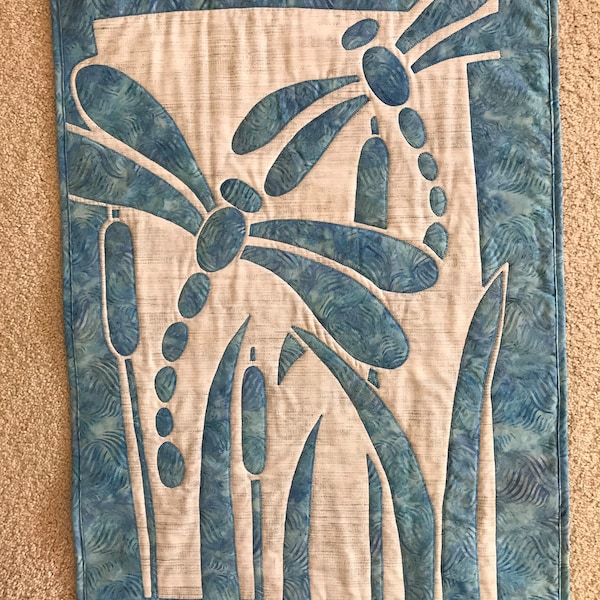 Dragonfly Wall Hanging. Dragonfly Quilt.