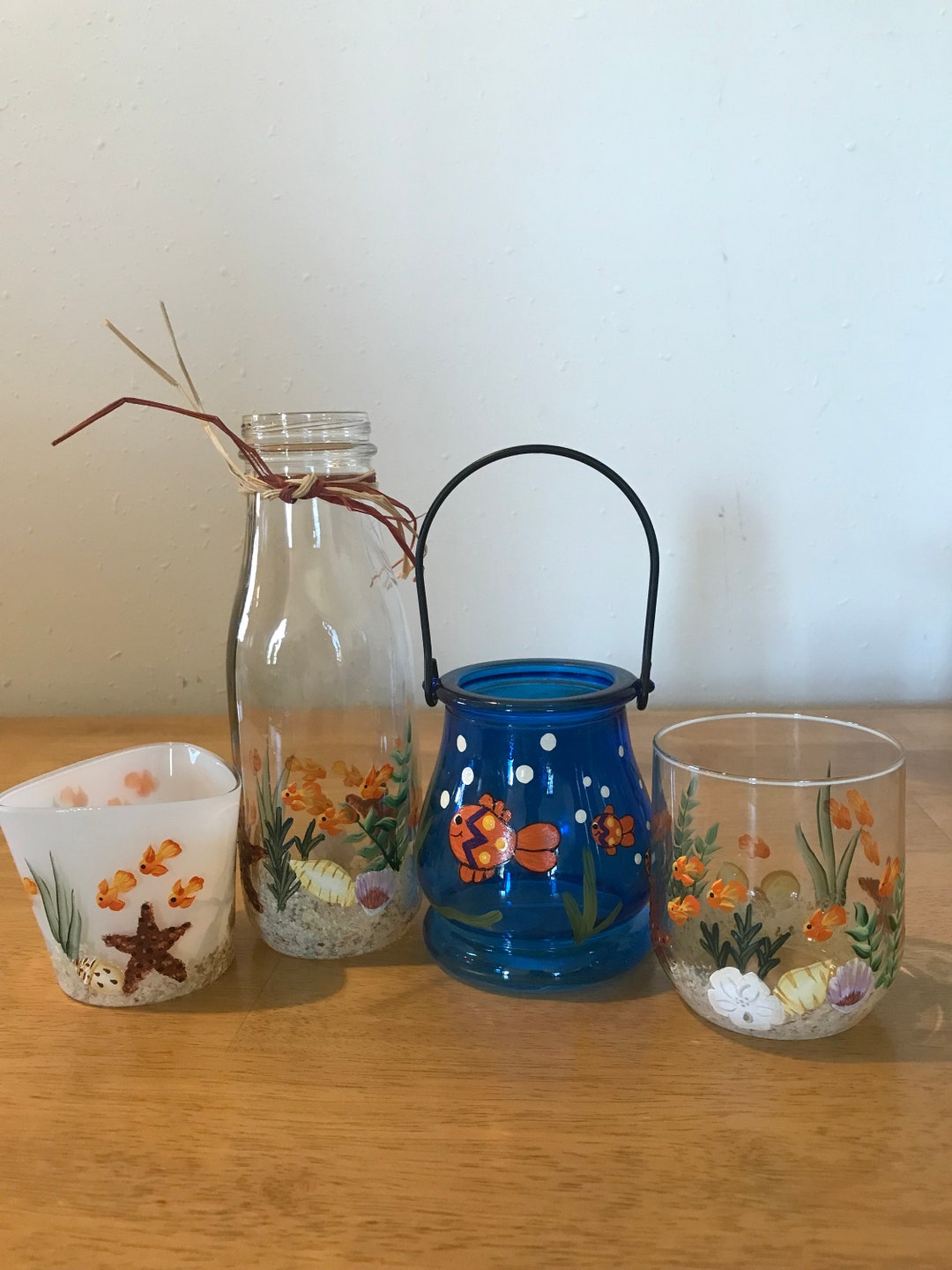 Fish Candle Holder. Ocean Bottle. Etsy