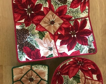 Poinsettia Fabric Bowl. Candy Bowls