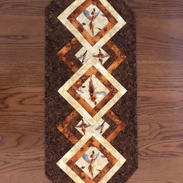 Fall Pheasant Table Runner