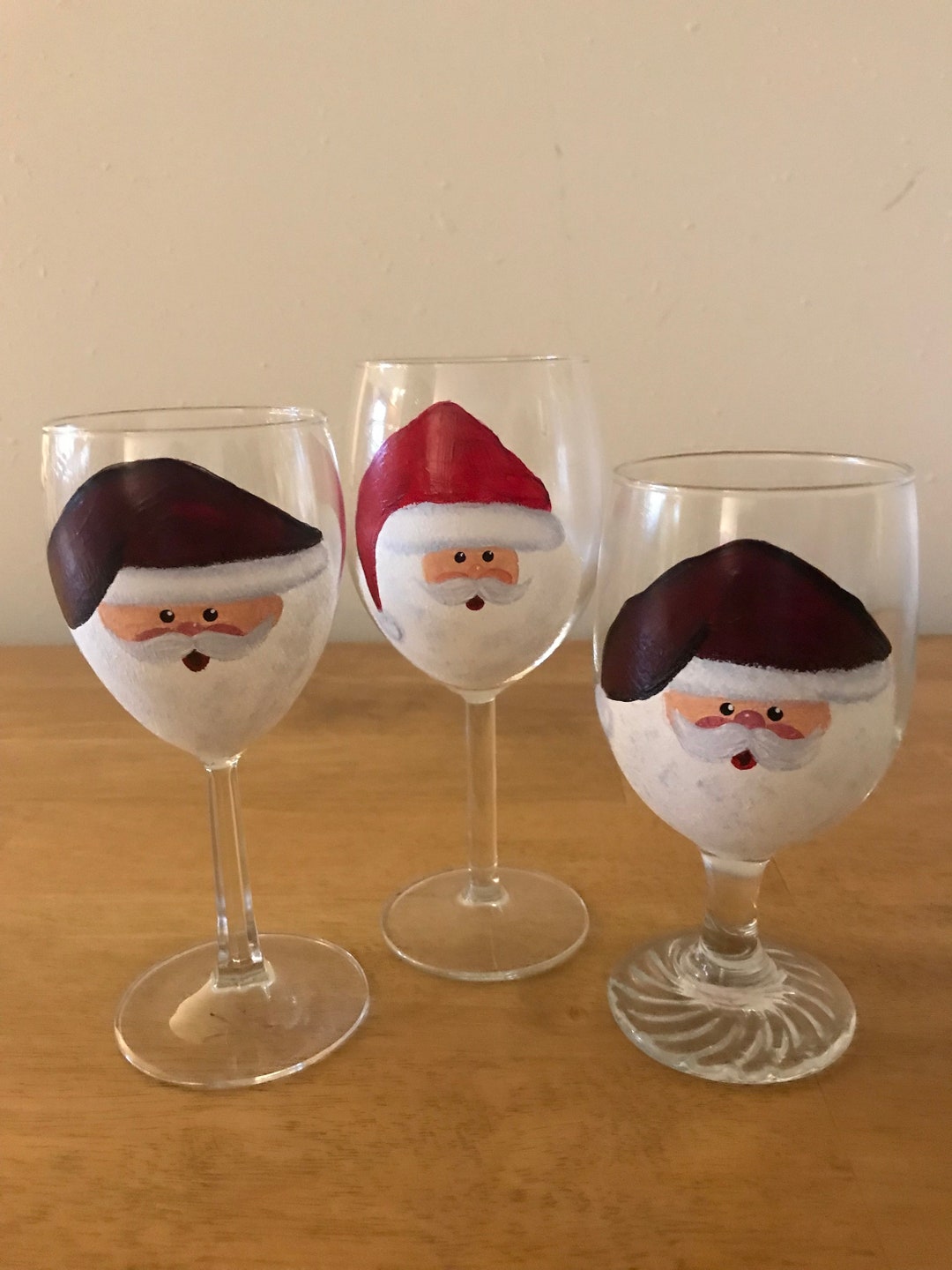 Santa Wine Glass. Santa Candle Holder Etsy