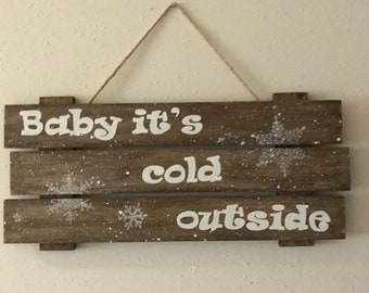 Winter Plaque. Christmas Wall Hanging