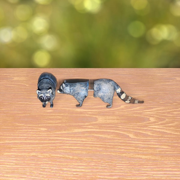 Raccoon 3D Printed Earrings, Full Pet, Hypoallergenic