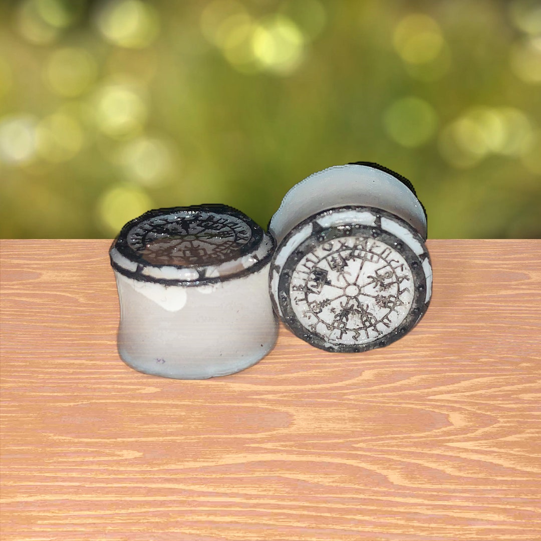 Norse Compass Resin Gauges: Hand-painted 3D Printed Plugs - Etsy