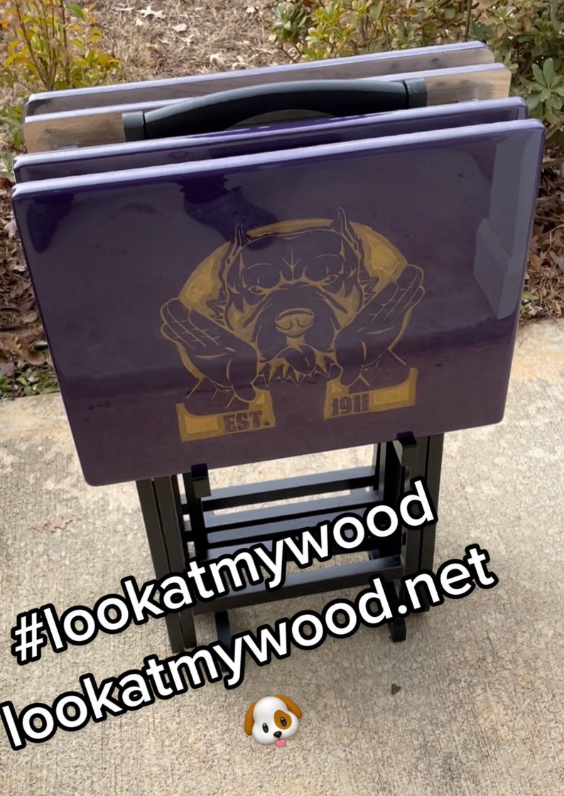 Custom Carved/painted Tv Dinner Tray Set Etsy